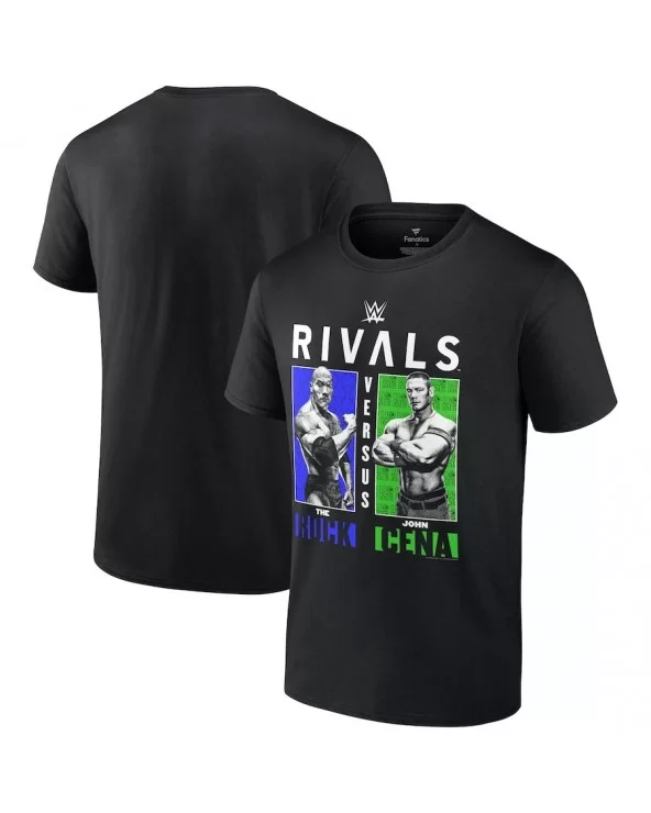 Men's Fanatics Branded Black WWE Rivals The Rock vs. John Cena T-Shirt $7.68 T-Shirts