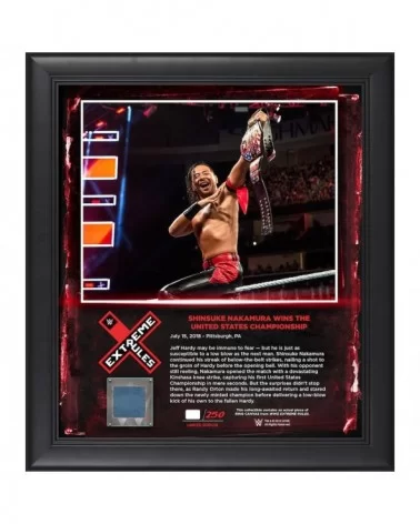 Shinsuke Nakamura Framed 15" x 17" 2018 Extreme Rules Collage with a Piece of Match-Used Canvas - Limited Edition of 199 $20....