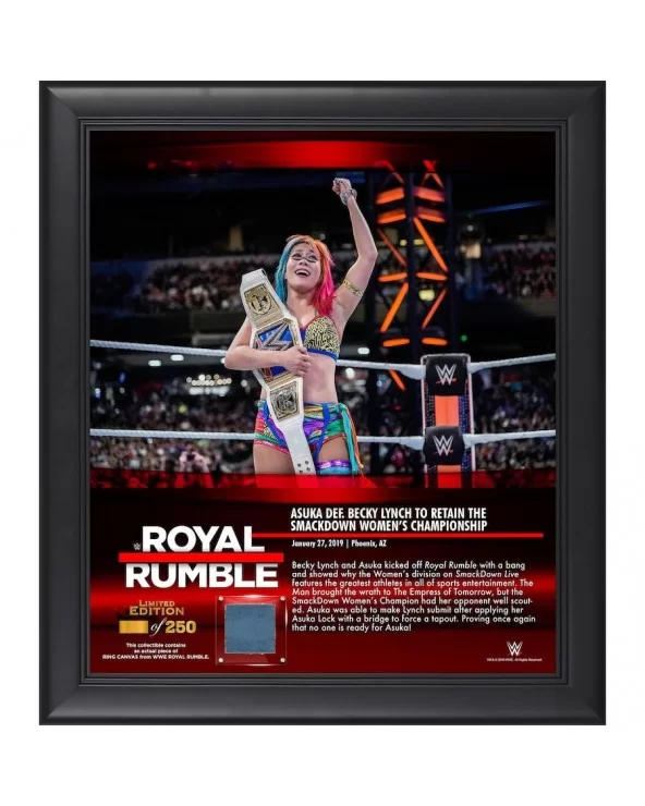 Asuka Framed 15" x 17" 2019 Royal Rumble Collage with a Piece of Match-Used Canvas - Limited Edition of 250 $21.28 Collectibles