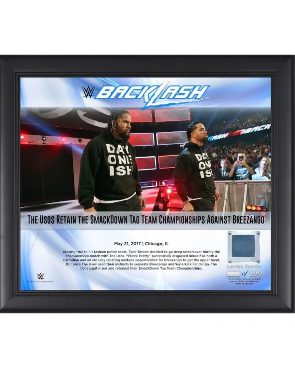 The Usos Framed 15" x 17" 2017 Backlash Collage with a Piece of Match-Used Canvas - Limited Edition of 199 $20.72 Collectibles