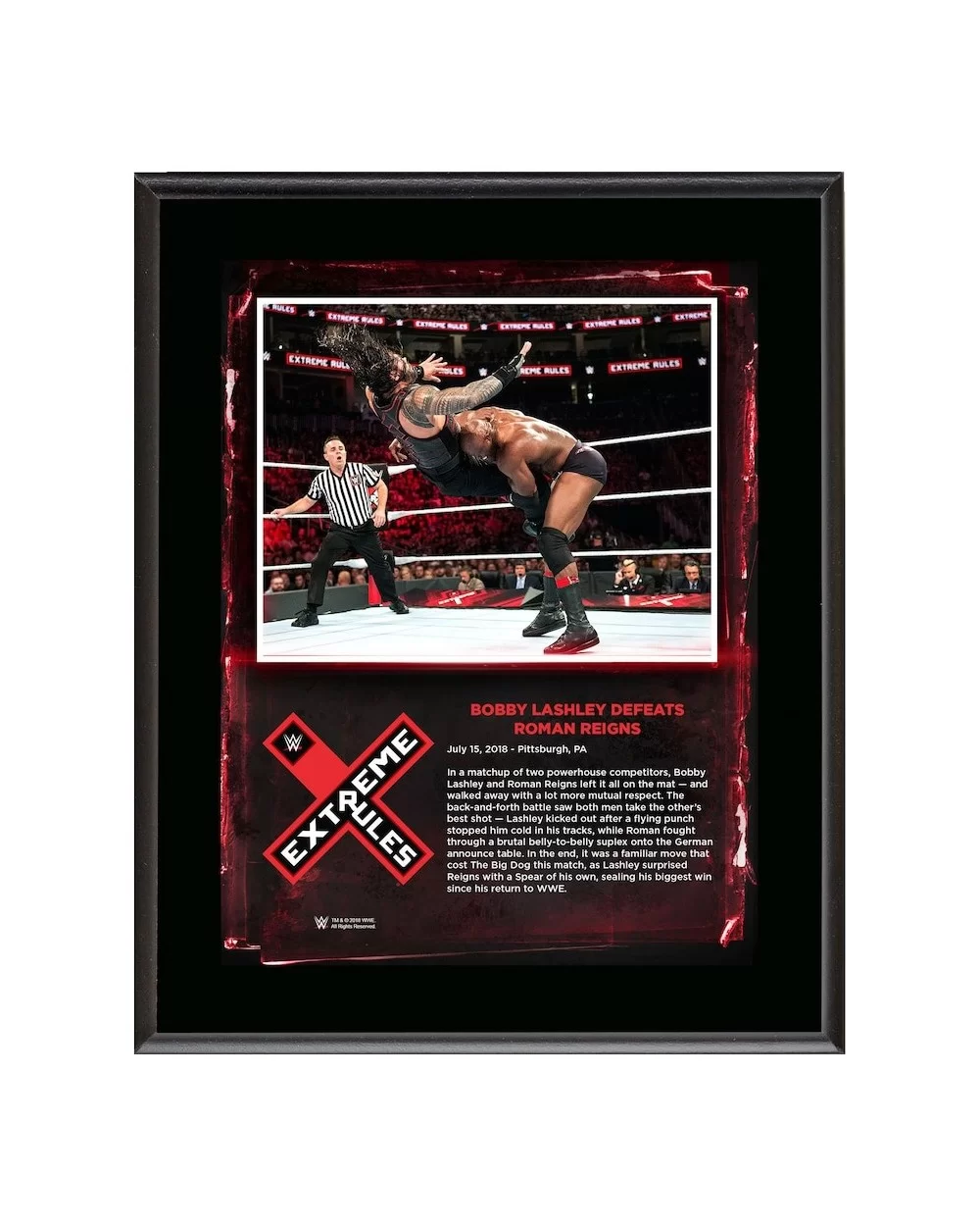 Bobby Lashley Framed 10.5" x 13" 2018 Extreme Rules Sublimated Plaque $11.04 Home & Office