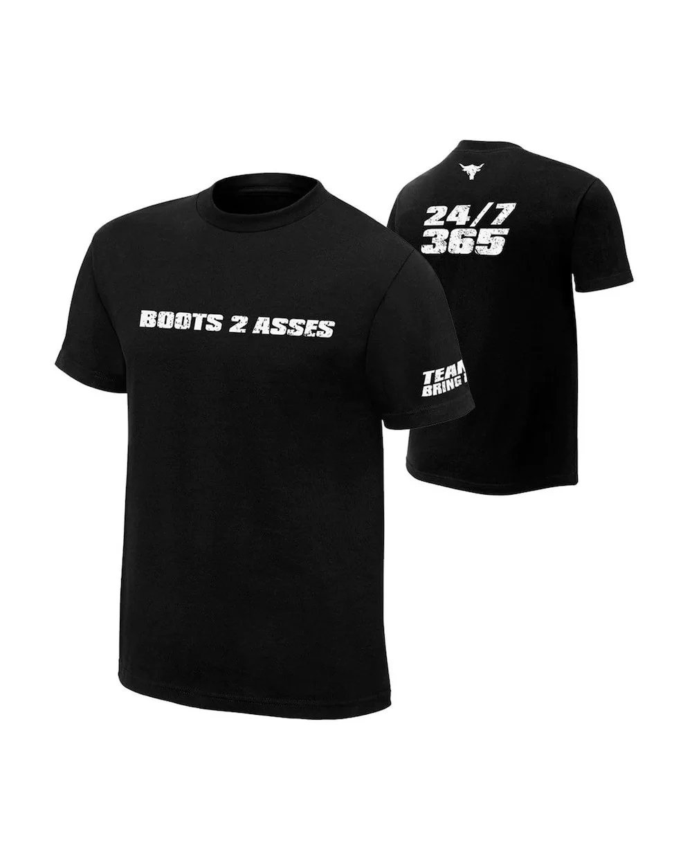 Men's Black The Rock Boots 2 Asses T-Shirt $8.88 T-Shirts