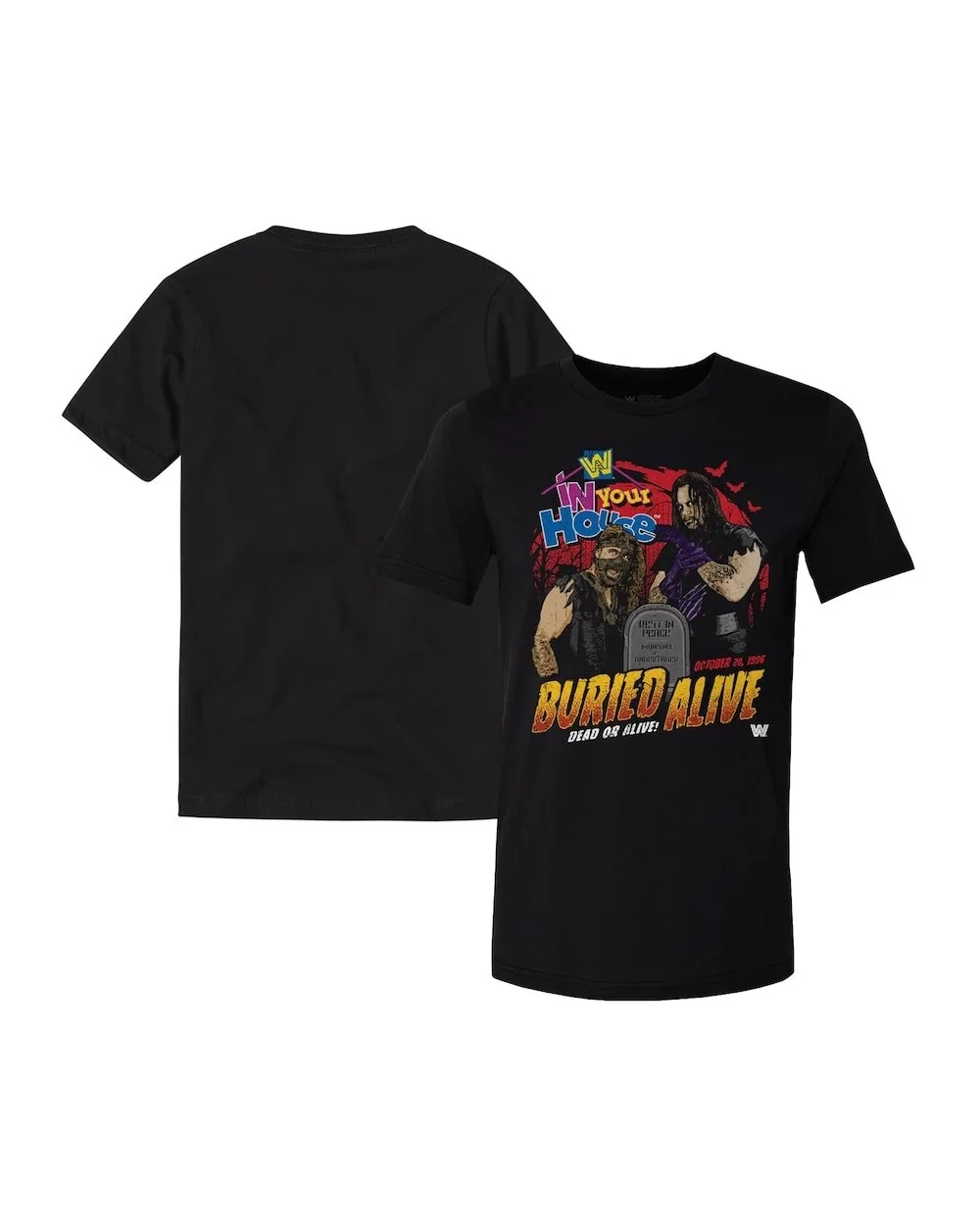 Men's Black The Undertaker vs. Mankind Buried Alive Match T-Shirt $8.64 T-Shirts