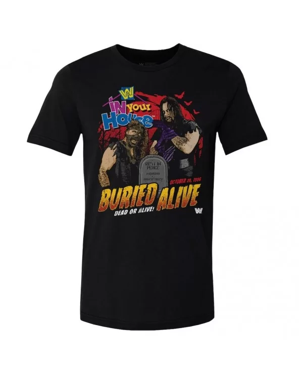 Men's Black The Undertaker vs. Mankind Buried Alive Match T-Shirt $8.64 T-Shirts