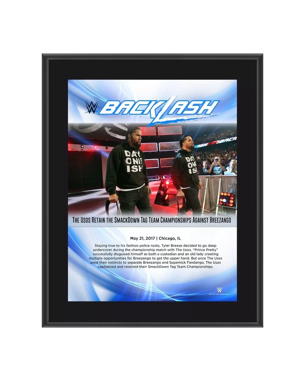 The Usos 10.5" x 13" 2017 Backlash Sublimated Plaque $9.12 Collectibles