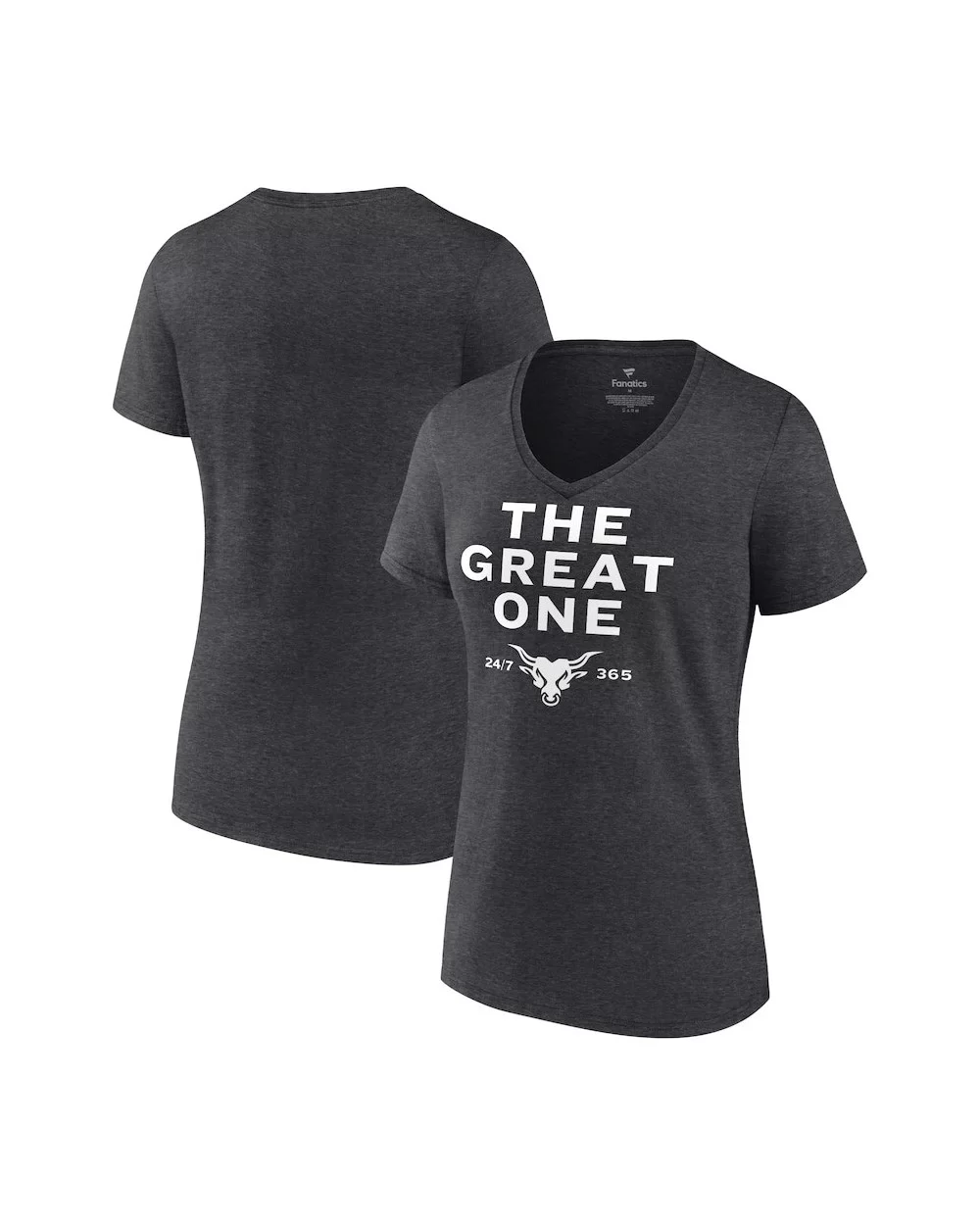Men's Fanatics Branded Charcoal The Rock The Great One V-Neck T-Shirt $8.64 T-Shirts