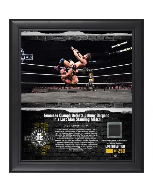 Tommaso Ciampa WWE 15" x 17" NXT TakeOver: Brooklyn 2018 Collage with a Piece of Match-Used Canvas - Limited Edition of 250 $...