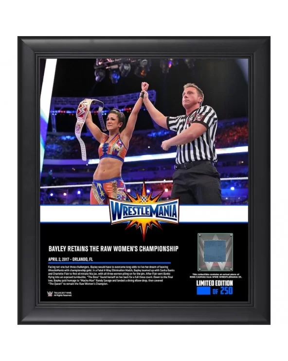 Bayley Framed 15" x 17" WrestleMania 33 Collage with a Piece of Match-Used Canvas - Limited Edition of 250 $21.84 Home & Office