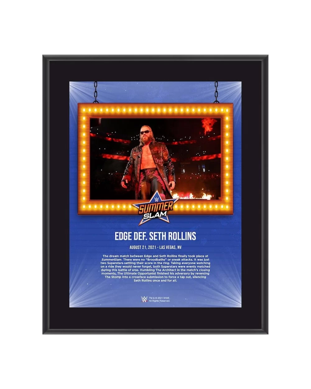 Edge Framed 10.5" x 13" 2021 SummerSlam Sublimated Plaque $8.40 Collectibles