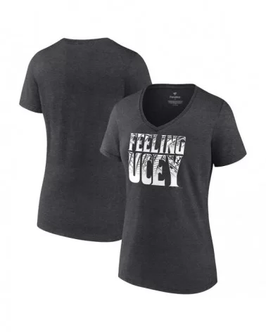 Women's Fanatics Branded Charcoal The Bloodline Feeling Ucey V-Neck T-Shirt $11.76 T-Shirts