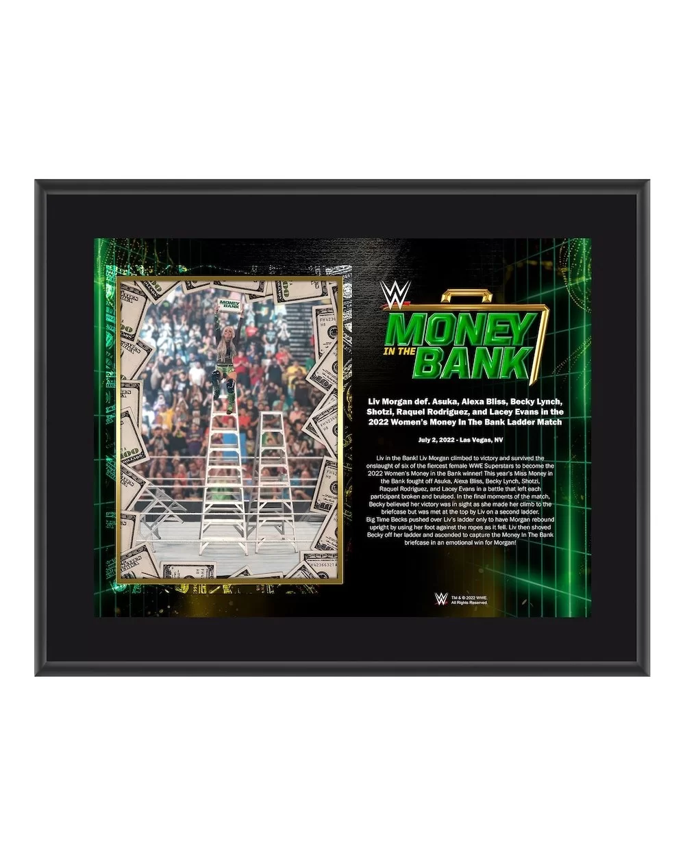 Liv Morgan Framed 10.5" x 13" 2022 Money in the Bank Sublimated Plaque $11.28 Collectibles