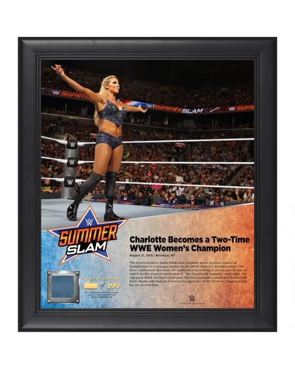 Charlotte Flair Framed 15" x 17" 2016 SummerSlam Collage with a Piece of Match-Used Canvas - Limited Edition of 199 $20.72 Ho...