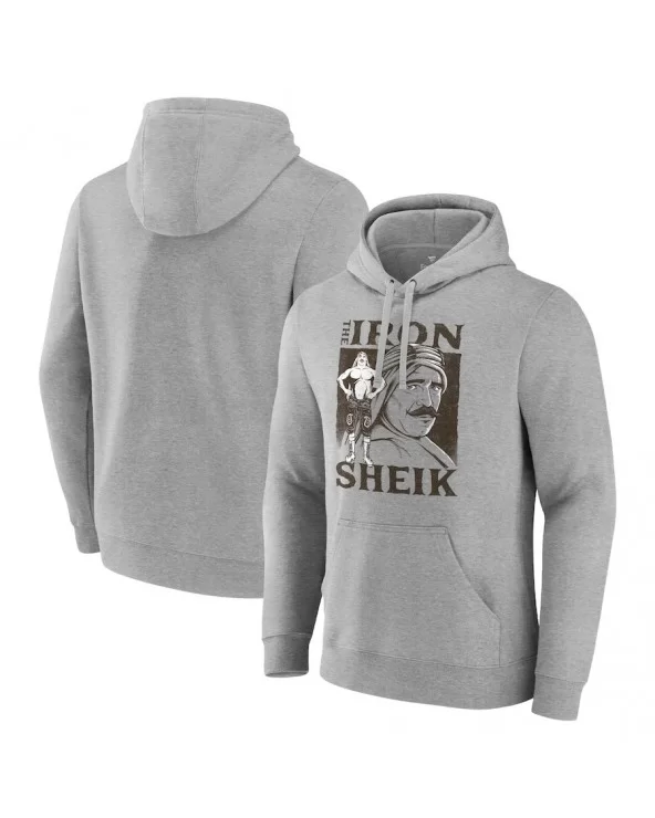 Men's Fanatics Branded Gray The Iron Sheik Illustrated Graphic Pullover Hoodie $18.80 Apparel