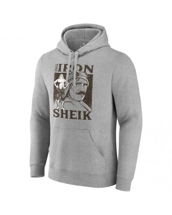 Men's Fanatics Branded Gray The Iron Sheik Illustrated Graphic Pullover Hoodie $18.80 Apparel