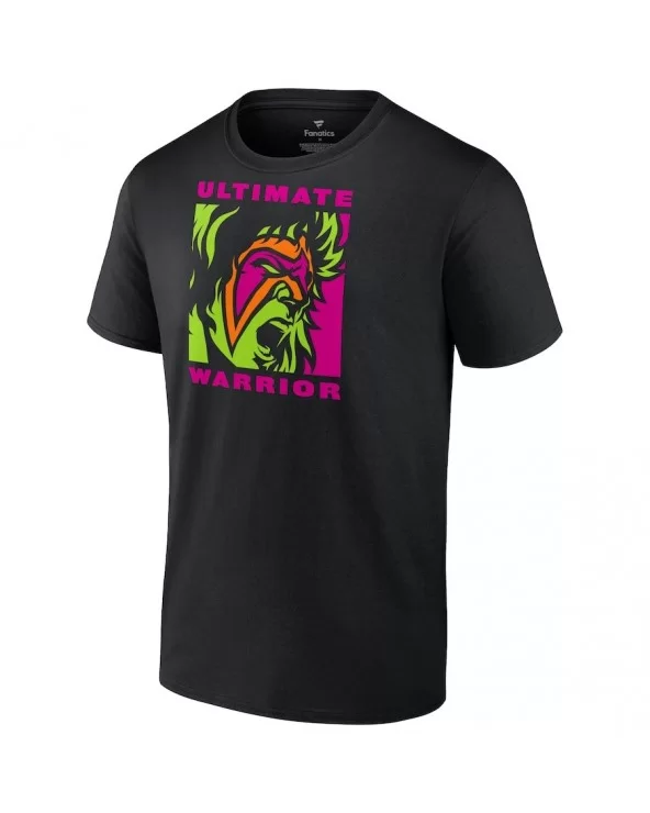 Men's Fanatics Branded Black The Ultimate Warrior Warrior Face T-Shirt $9.60 T-Shirts
