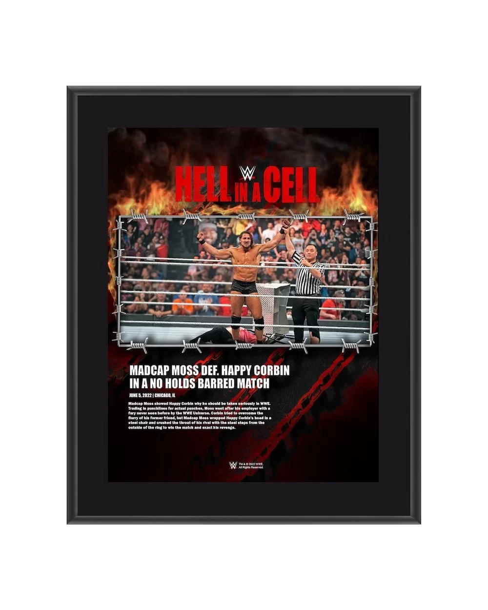 Madcap Moss 10.5" x 13" 2022 Hell in a Cell Sublimated Plaque $12.00 Home & Office