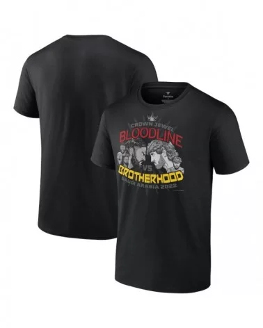 Men's Fanatics Branded Black Crown Jewel Bloodline vs. Brotherhood T-Shirt $8.64 T-Shirts