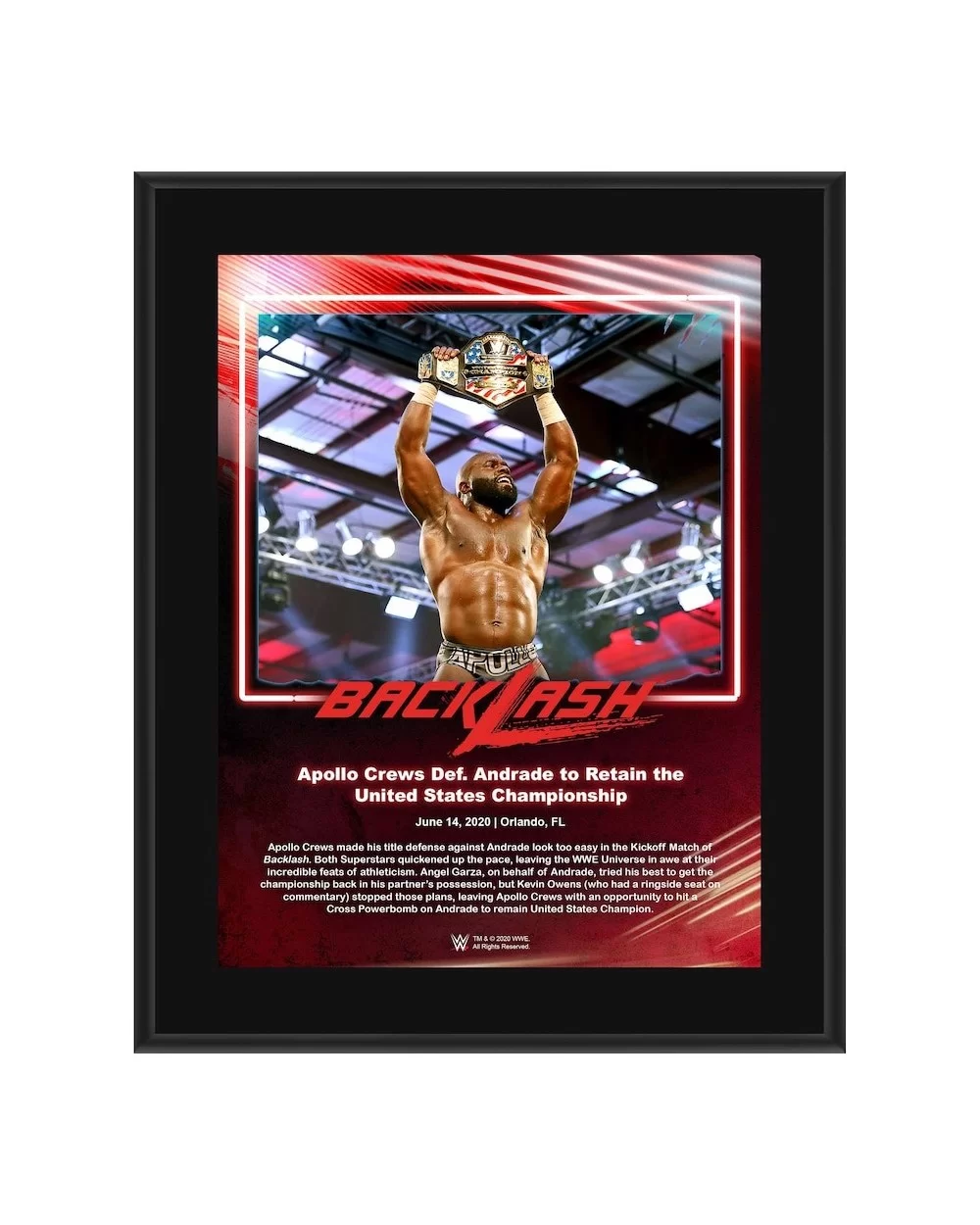 Apollo Crews WWE Framed 10.5" x 13" 2020 Backlash Collage $7.68 Collectibles