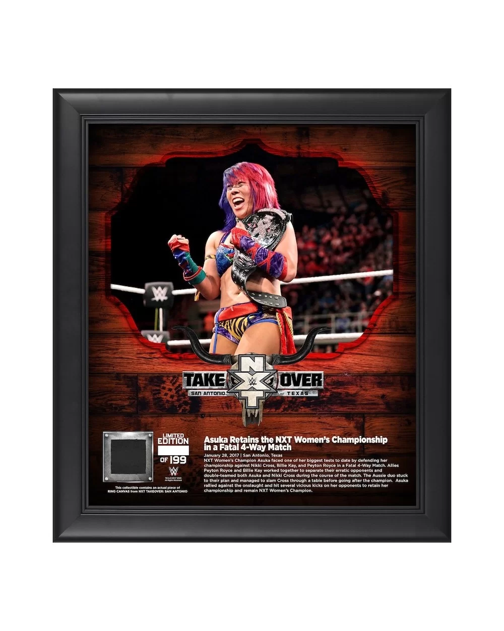 Asuka Framed 15" x 17" NXT TakeOver: San Antonio Collage with a Piece of Match-Used Canvas - Limited Edition of 199 $22.40 Ho...