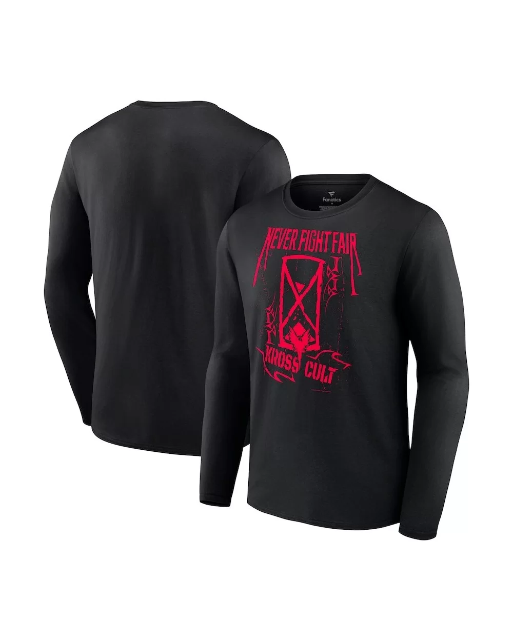 Men's Fanatics Branded Black Karrion Kross Never Fight Fair Long Sleeve T-Shirt $9.80 T-Shirts