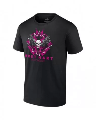 Men's Fanatics Branded Black Bret Hart Hitman Maple Leaf T-Shirt $12.00 T-Shirts