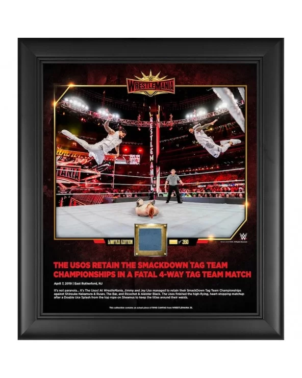 The Usos WWE Framed 15" x 17" WrestleMania 35 Collage with a Piece of Match-Used Canvas - Limited Edition of 350 $21.28 Colle...