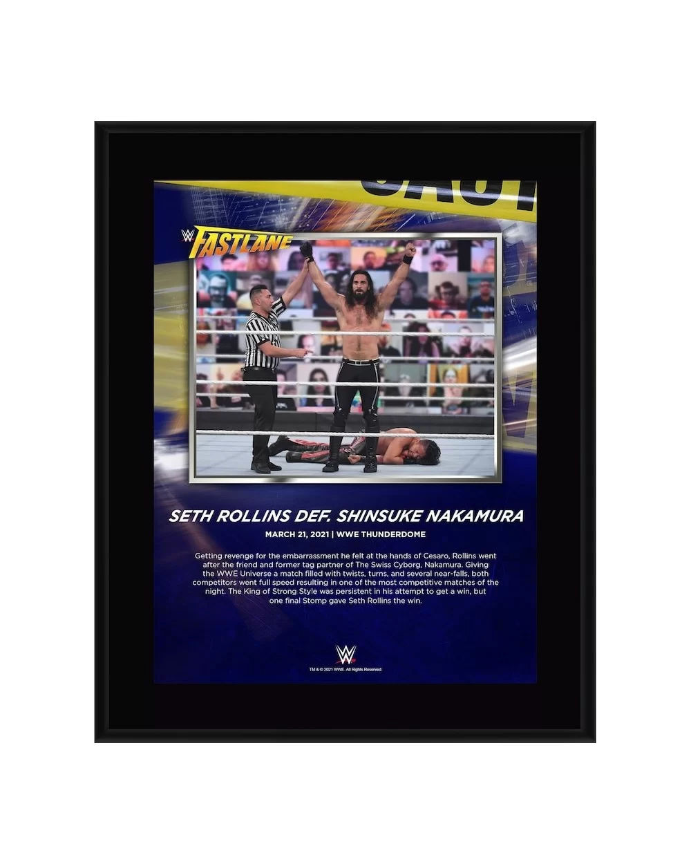 Seth "Freakin" Rollins WWE Framed 10.5" x 13" 2021 Fastlane Collage $8.16 Home & Office