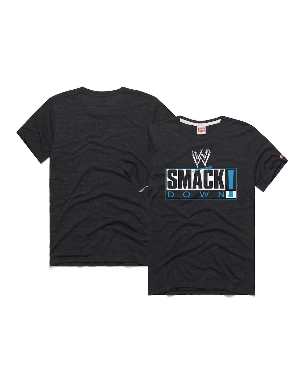 Men's Homage Heather Charcoal SmackDown Retro Tri-Blend T-Shirt $11.48 T-Shirts