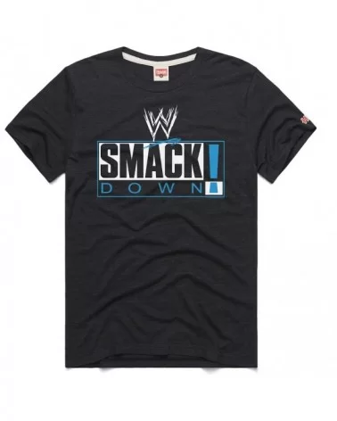 Men's Homage Heather Charcoal SmackDown Retro Tri-Blend T-Shirt $11.48 T-Shirts