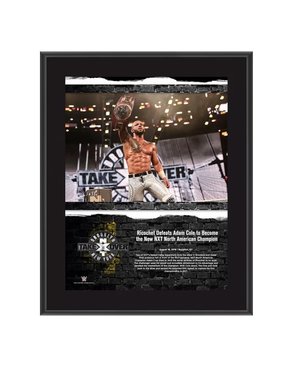 Ricochet WWE Framed 10.5" x 13" 2018 NXT TakeOver: Brooklyn Collage $8.40 Home & Office