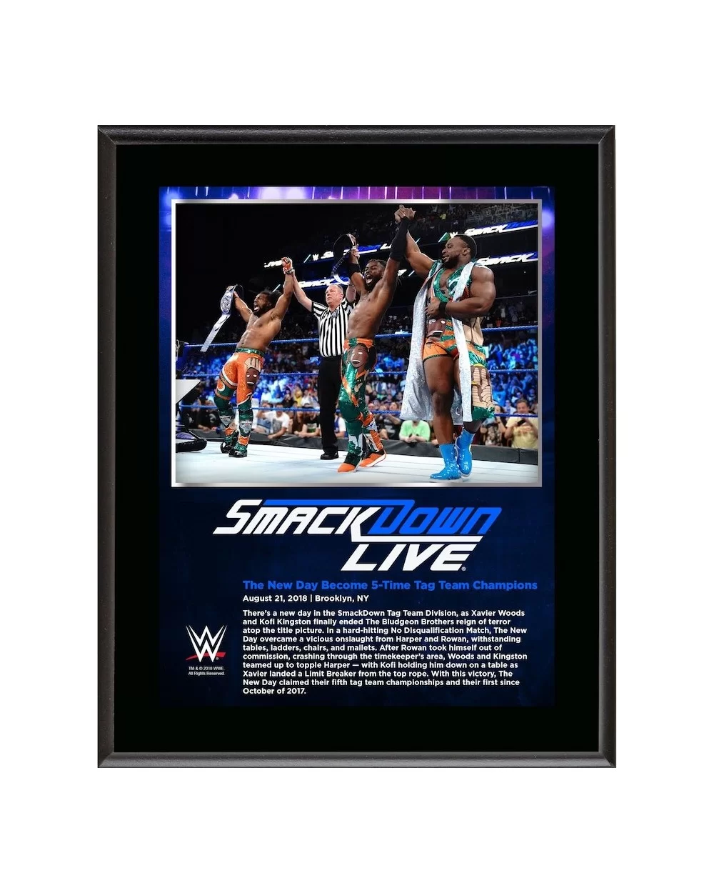 The New Day WWE Framed 10.5" x 13" August 21 2018 SmackDown Live Collage $11.52 Home & Office