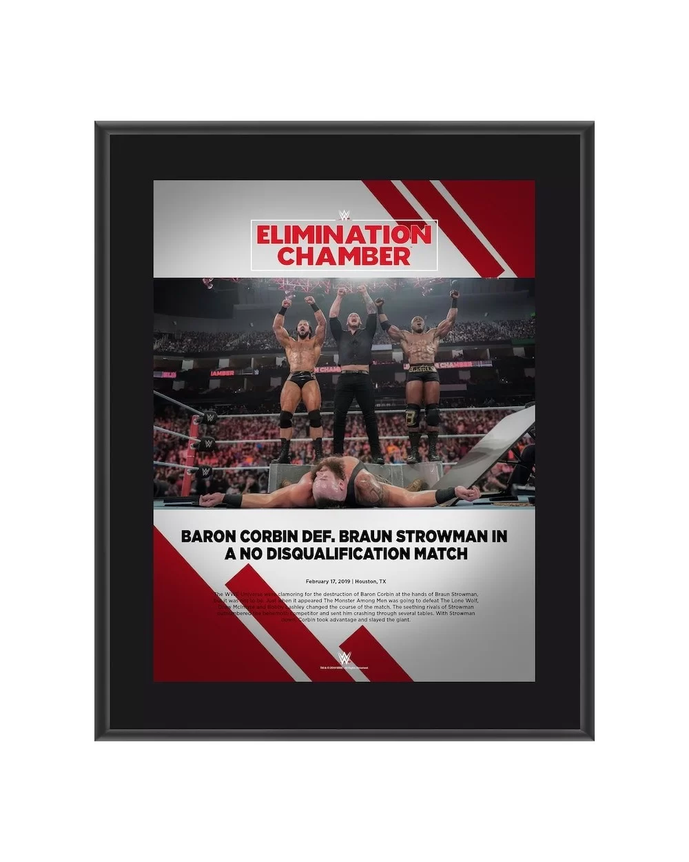 Drew McIntyre Bobby Lashley & Baron Corbin WWE Framed 10.5" x 13" 2019 Elimination Chamber Sublimated Plaque $10.08 Collectibles