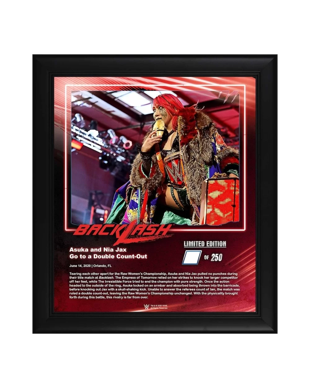 Asuka WWE Framed 15" x 17" 2020 Backlash Collage - Limited Edition of 250 $26.32 Collectibles