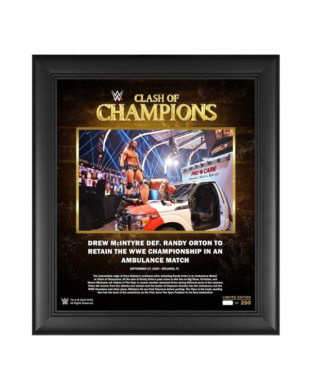 Drew McIntyre WWE Framed 15" x 17" 2020 Clash of Champions Collage - Limited Edition of 250 $23.52 Collectibles