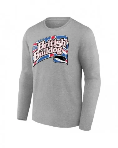 Men's Fanatics Branded Gray British Bulldog Flag Long Sleeve T-Shirt $7.92 T-Shirts