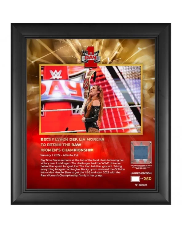 Becky Lynch Framed 15" x 17" 2022 Day 1 Collage with a Piece of Match-Used Canvas - Limited Edition of 250 $21.28 Collectibles