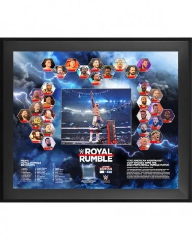 Cody Rhodes WWE Framed 20" x 24" 2023 Royal Rumble Men's Match Collage with a Piece of Match-Used Canvas - Limited Edition of...