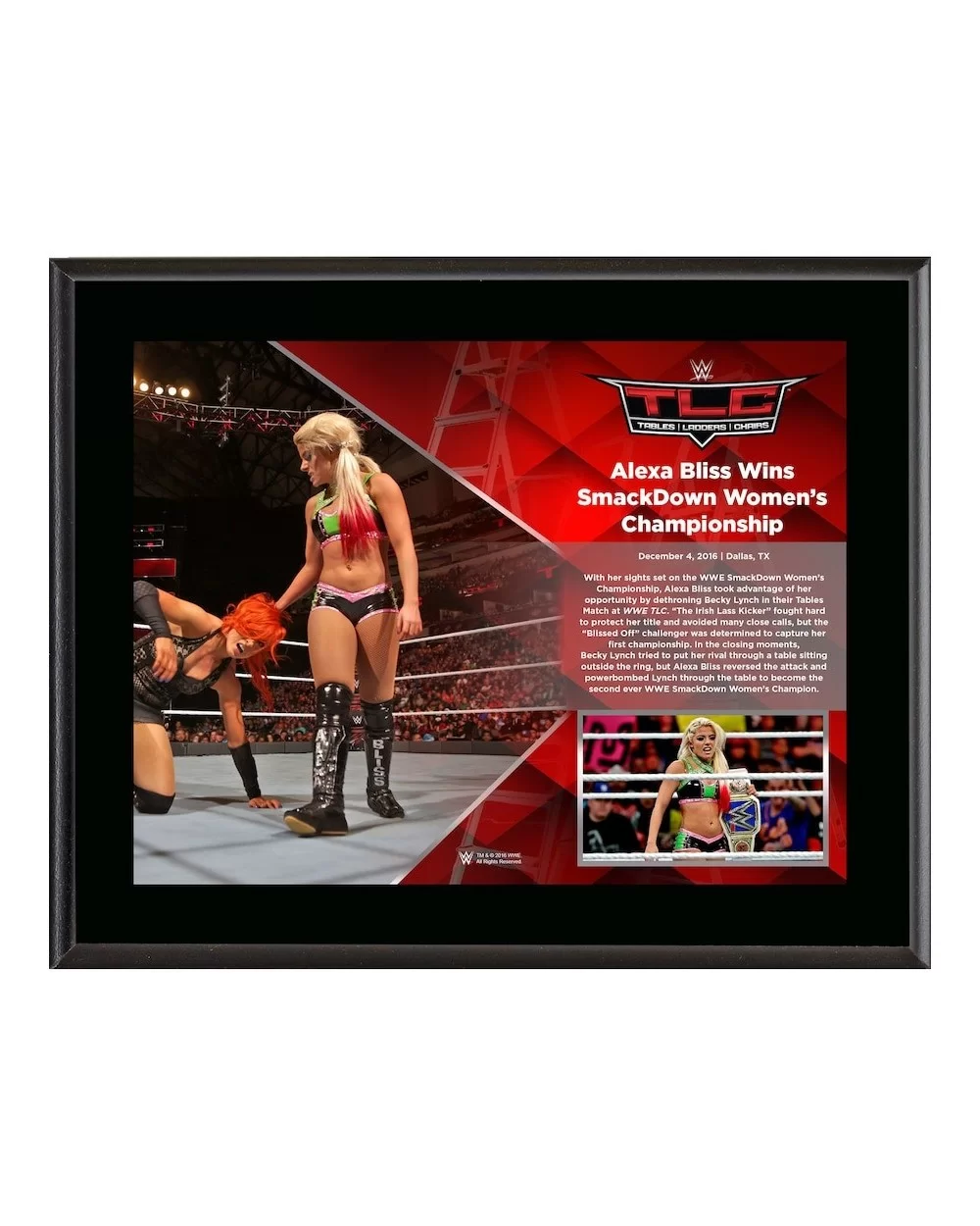 Alexa Bliss Framed 10.5" x 13" 2016 TLC Sublimated Plaque $8.16 Collectibles