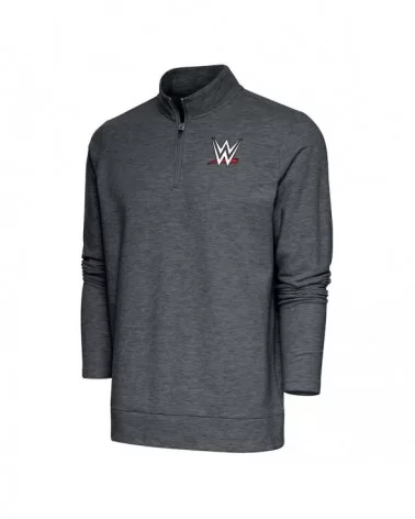 Men's Antigua Charcoal WWE Gambit Quarter-Zip Pullover Top $14.28 Apparel