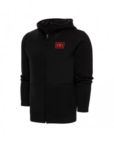 Men's Antigua Black nWo Protect Full-Zip Hoodie $23.97 Apparel