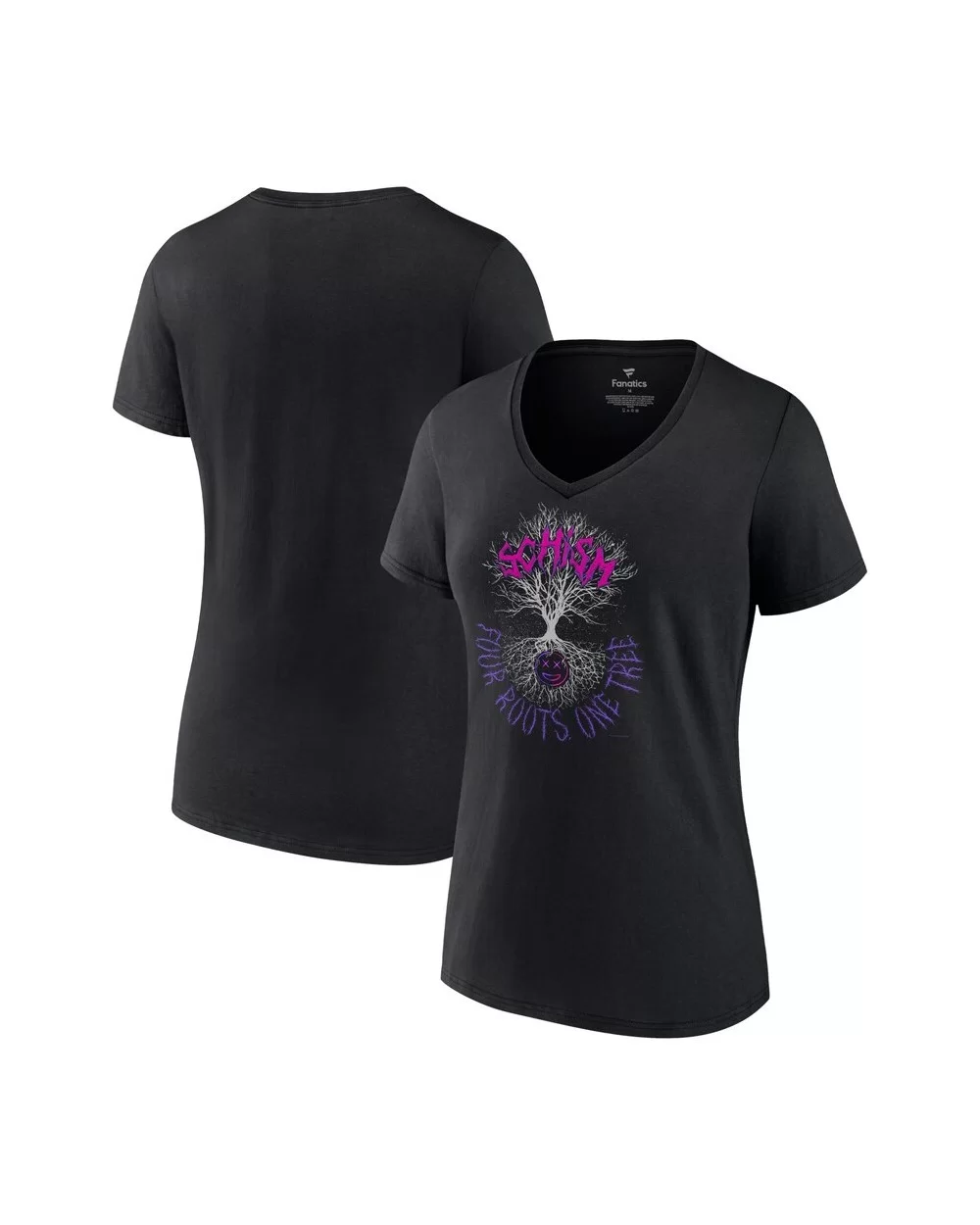 Women's Fanatics Branded Black Schism Four Roots One Tree V-Neck T-Shirt $10.32 T-Shirts