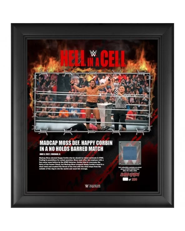 Madcap Moss Framed 15" x 17" 2022 Hell in a Cell Collage with a Piece of Match-Used Canvas - Limited Edition of 250 $17.36 Co...