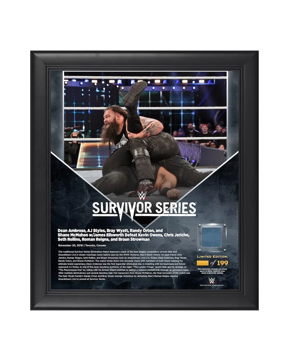 Bray Wyatt Framed 15" x 17" 2016 Survivor Series Collage with a Piece of Match-Used Canvas - Limited Edition of 199 $24.08 Ho...