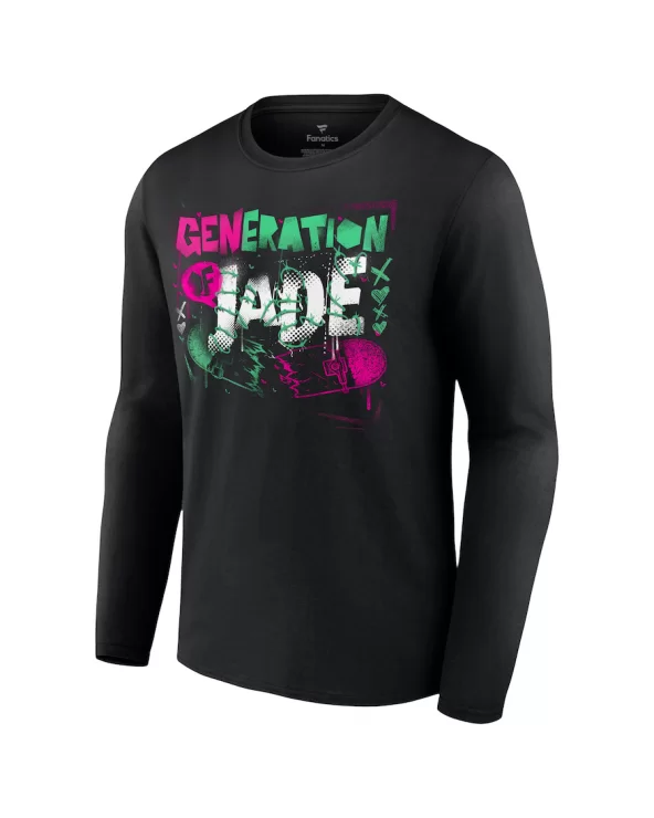 Men's Fanatics Branded Black Cora Jade Broken Skateboard Long Sleeve T-Shirt $12.88 T-Shirts