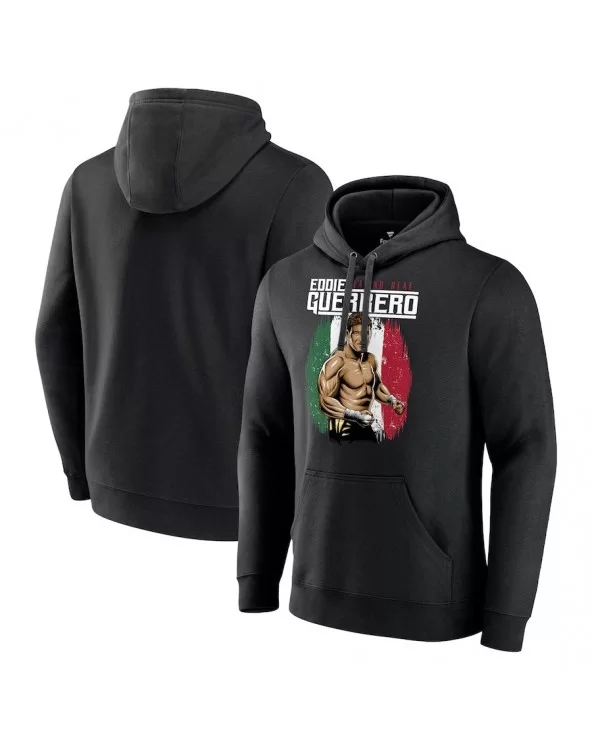 Men's Black Eddie Guerrero Latino Heat Portrait Pullover Hoodie $16.00 Apparel