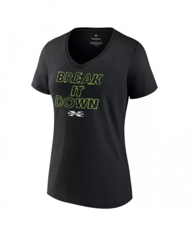 Women's Fanatics Branded Black D-Generation X Break It Down Wordmark V-Neck T-Shirt $10.08 T-Shirts