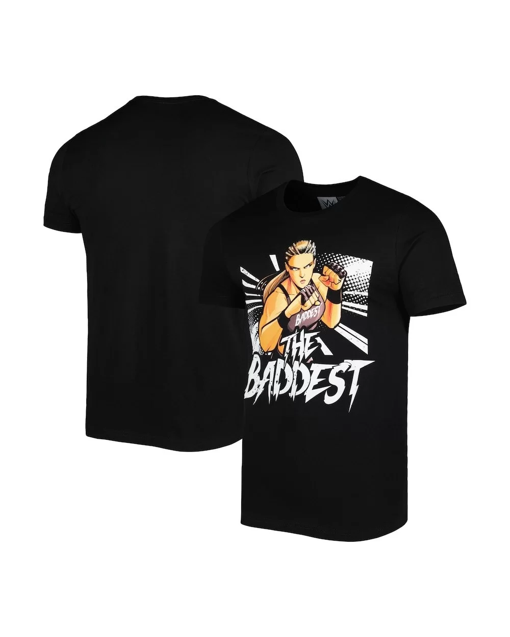 Men's Black Ronda Rousey The Baddest Illustrated T-Shirt $8.16 T-Shirts