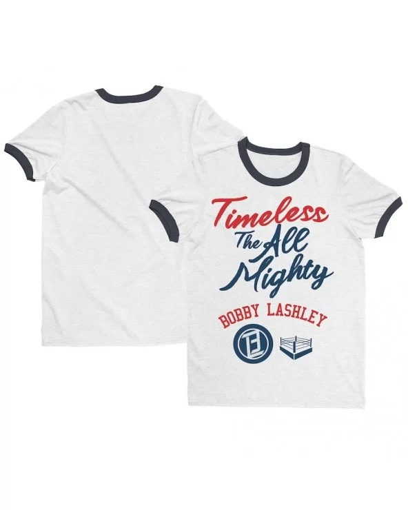Men's White Bobby Lashley Timeless Ringer T-Shirt $5.37 T-Shirts