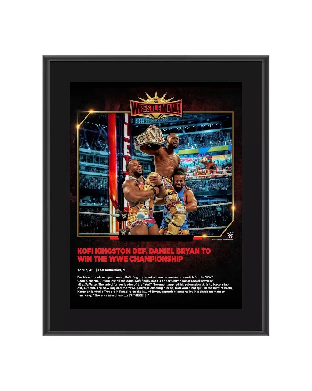 Kofi Kingston WWE Framed 10.5" x 13" WrestleMania 35 Sublimated Plaque $9.36 Collectibles