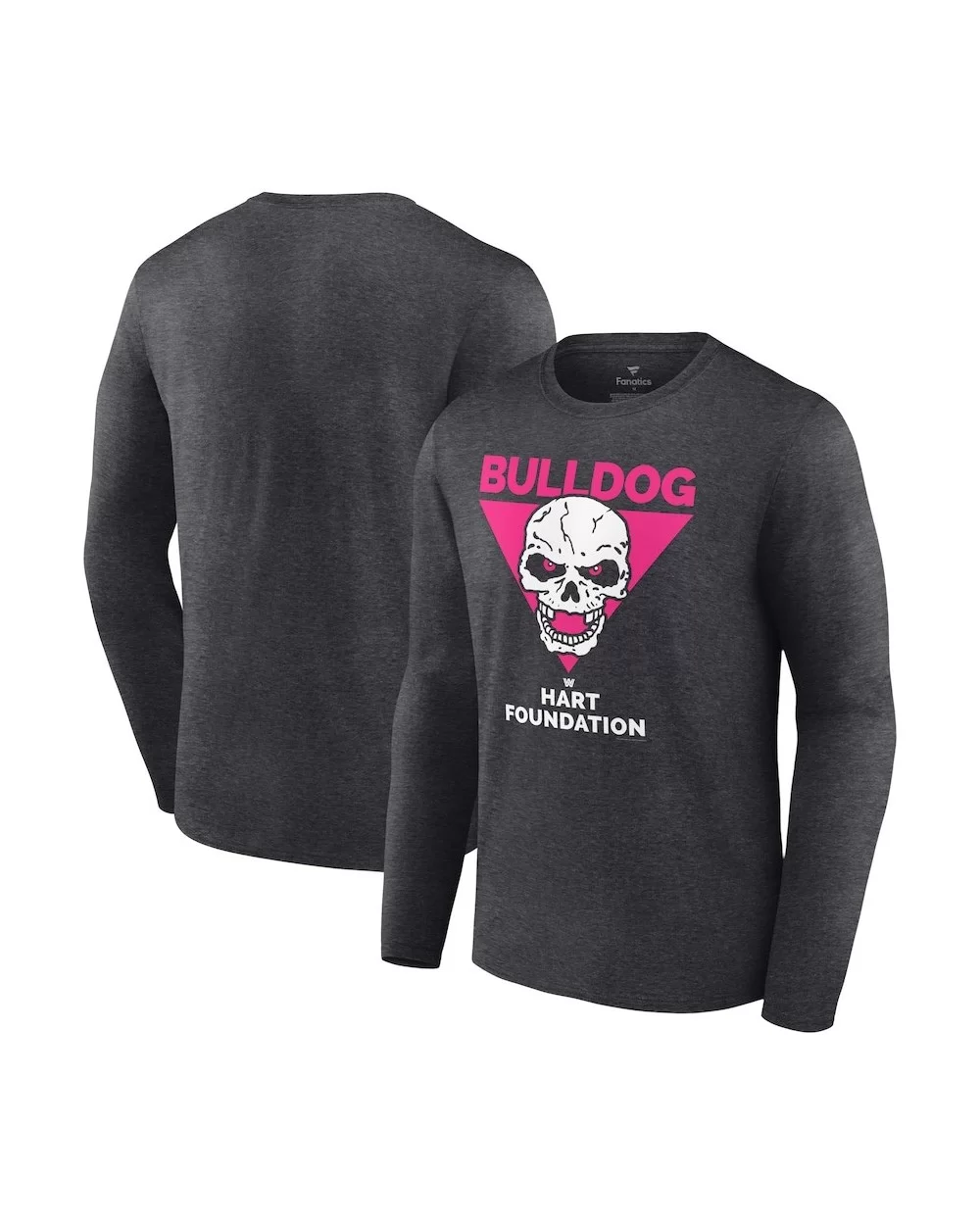 Men's Fanatics Branded Charcoal British Bulldog Hart Foundation Retro Long Sleeve T-Shirt $10.92 T-Shirts